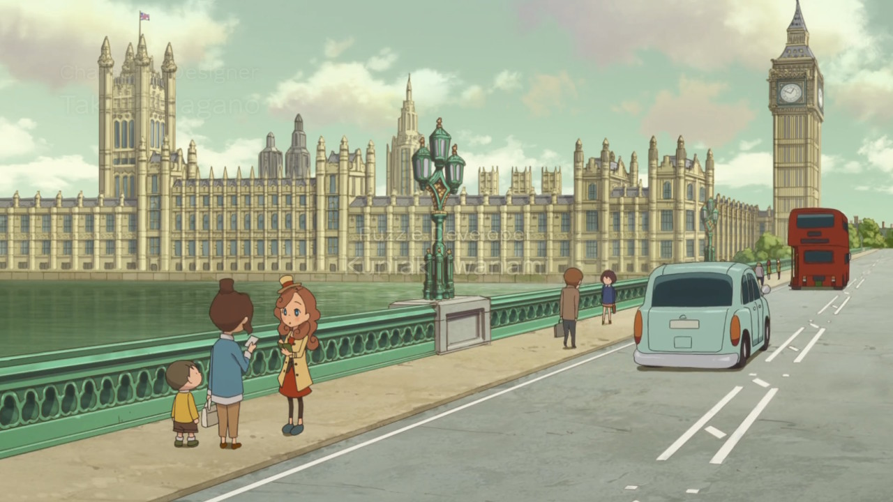 Katrielle questions a mother in front of the houses of parliament on Westminster bridge